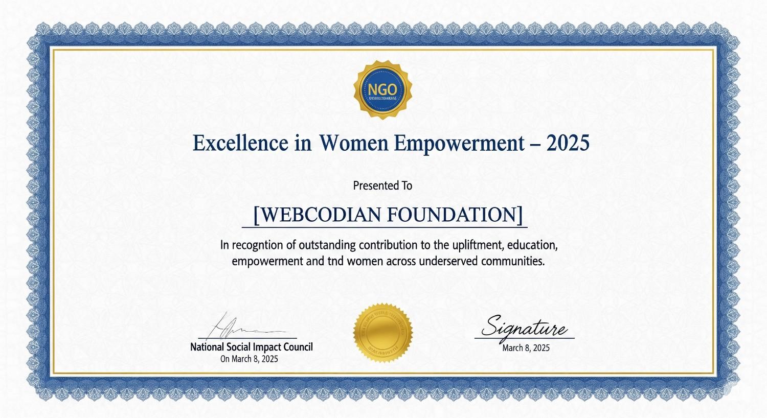 Excellence in Women Empowerment - 2025